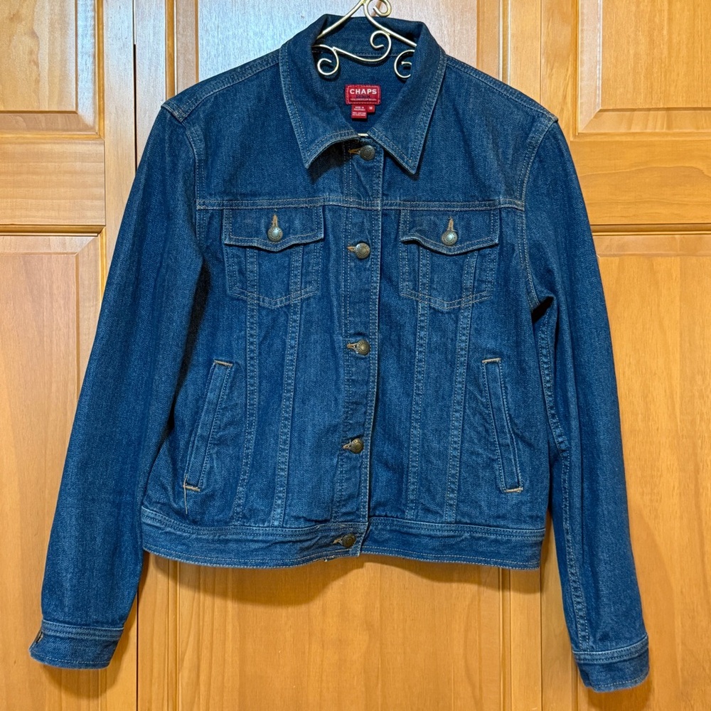 Ralph Lauren Chaps Blue Denim Jacket Size Medium